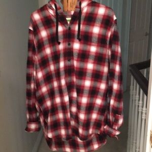 Last call. Men’s medium tall red grey flannel
